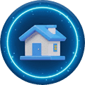 Ícone de casa representando serviços de caça vazamentos em residências