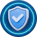 Ícone de escudo azul com check simbolizando garantia